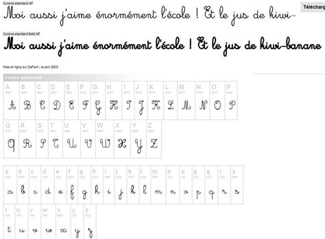 Polices de caractère cursives pour la classe.